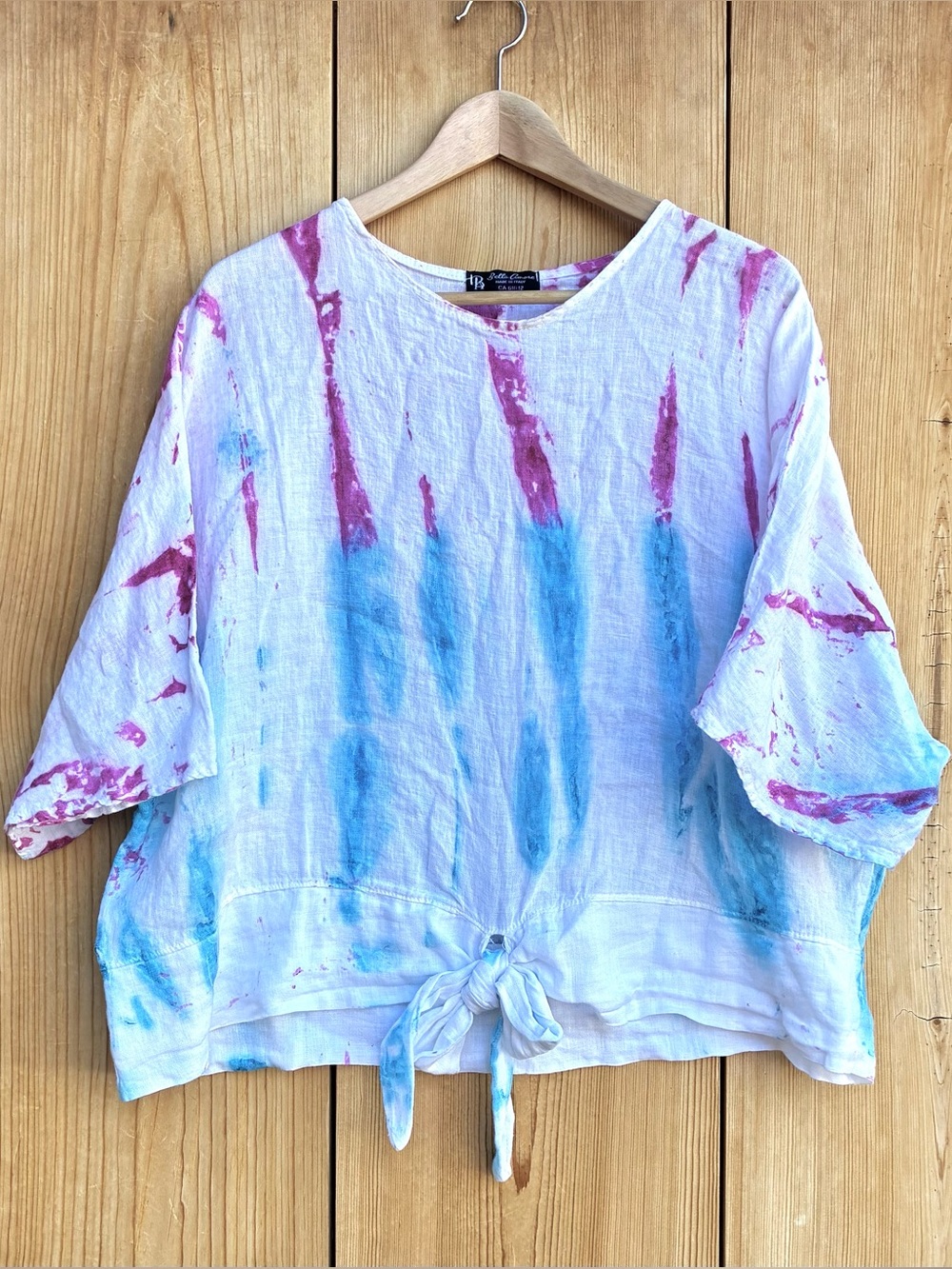 Bella Amore Made In Italy Tie Dye Linen Top Sz L/XL